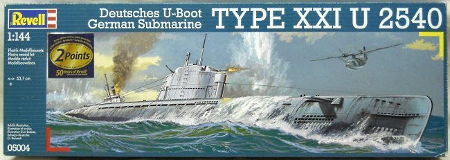 Revell 1/144 Type XXI U2540 U-boat, 05004 plastic model kit